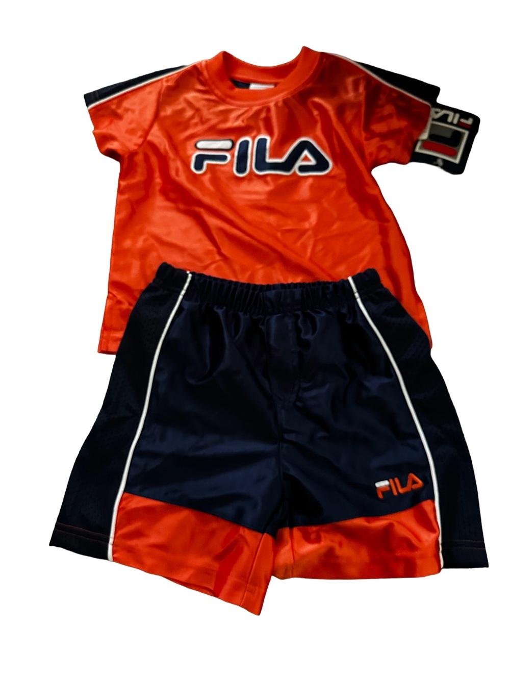 NWT Boys Fila 2-PC performance short set , navy and orange